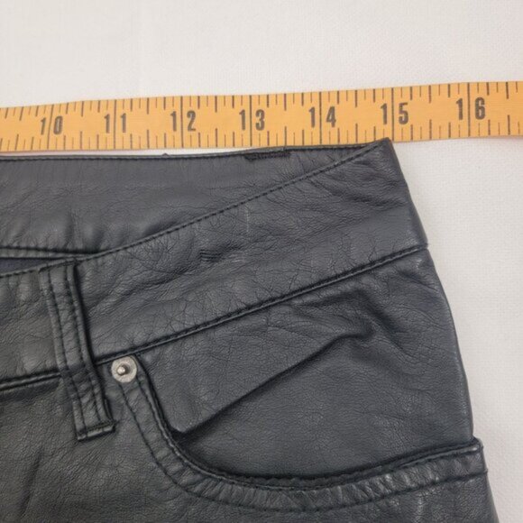 TRIPP NYC Mens Pants Sz 30 Black Faux Leather Pleather Vegan Skinny Goth Punk - Picture 10 of 14